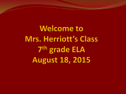 Welcome to Mrs. Herriott's class