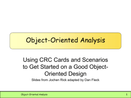 Object-Oriented Analysis - George Mason University