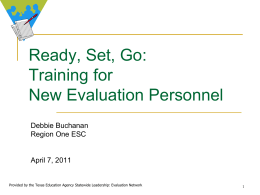 Training for New Evaluation Personnel