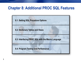 Module 9: Additional SQL Features