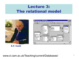 Lecture 03 of IB Databases course