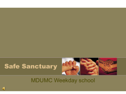 Safe Sanctuary - MDUMC Children's Weekday School