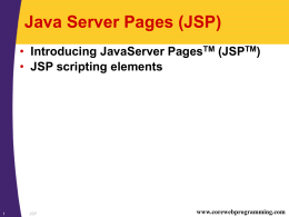 CWP: JavaServer Pages - University of Southern California