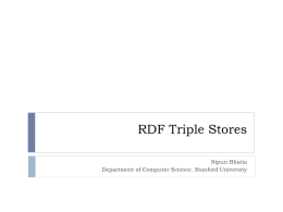 RDF Store – Evaluations and Issues