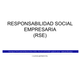 RESPONSABILIDAD SOCIAL EMPRESARIA (RSE)