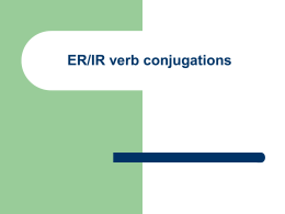 ER/IR verb conjugations