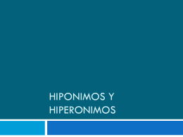 Hiponimos y hiperonimos