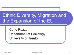 Ethnic Diversity, Migration Issues and the Expansion of …