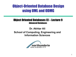 Database Design using UML - Computing at Northumbria