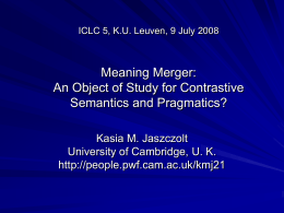 Meaning Merger: An Object of Study for Contrastive