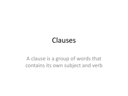 Clauses - grammar
