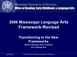 Mississippi Language Arts Framework