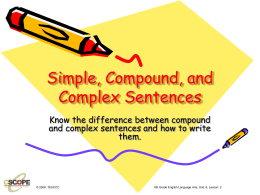 Simple, Compound, and Complex Sentences (Lesson 4)