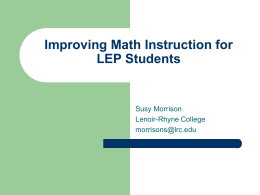 Improving Math Instruction for LEP students