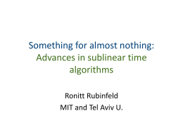 Sublinear time algorithms