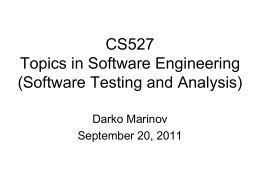 cs527-09 - Darko Marinov