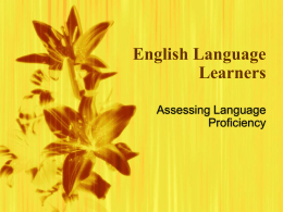 English Language Learners - University of Nevada, Las Vegas