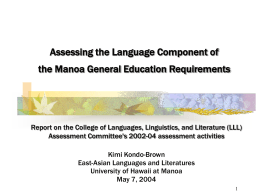 Assessing the Language Component of the Manoa General