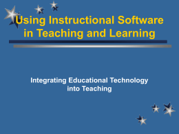 Using Instructional Software in Teaching and Learning