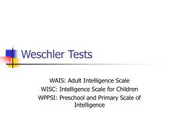 Weschler Tests
