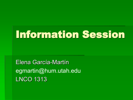 Information Session - Home - Department of Languages …