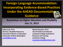 Determining Commonly Requested Accommodations: …