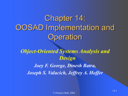 OOSAD Chapter 14