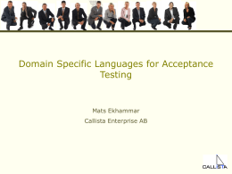 DSL for acceptance testing