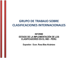 TALLER DE LOS CLASIFICADORES INTERNACIONALES/GTI