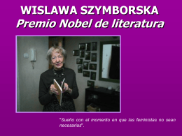 WISLAWA SZYMBORSKA Premio Nobel de literatura