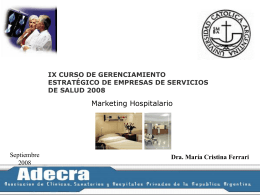 Marketing Hospitalario - UCA Pontificia Universidad
