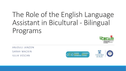 The Role of the English Language Assistant in Bicultural
