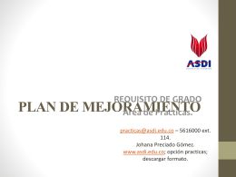 PLAN DE MEJORAMIENTO - ASDI Portal Educativo