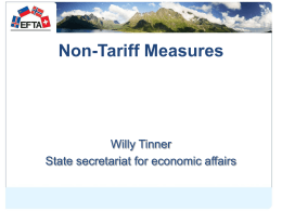 Standards in the EFTA States Technical Barriers to Trade