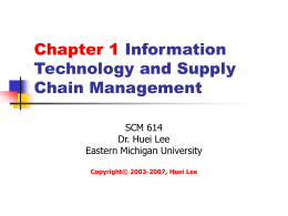 Chapter 1 Information Technology and Supply Chain