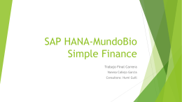 SAP HANA-MundoBio Simple Finances