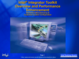Intel Integrator Toolkit Overview