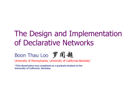 Declarative Networking: Language, Execution, Optimizations