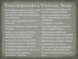 Para comprender a Whitman. Notas