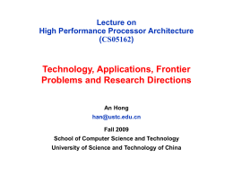 Lecture on High Performance Processor Architecture …