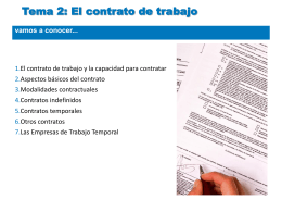 Tema 2: El contrato de trabajo