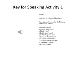 Key for Speaking Activity 1