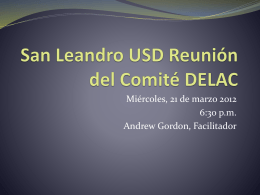 San Leandro USD DELAC Meeting