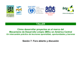Foro abierto y discusion, Taller MDL, San Salvador, marzo …