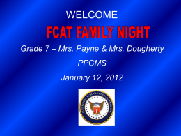 Welcome to FCAT Family Night