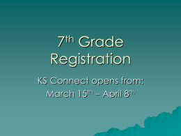 7th Grade Registration