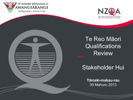 Māori Qualifications Services Presentation to The Māori