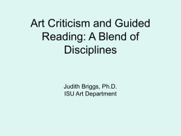 Art Criticism and Guided Reading: A Blend of Disciplines
