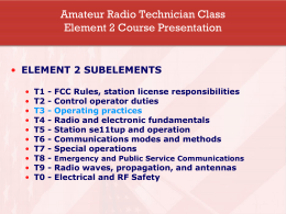 Amateur Radio Technician Class Element 2 Course …