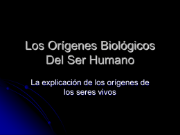 Los Origenes Biologicos Del Ser Humano